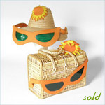 vintage sun hat and matching bag