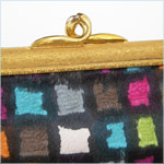 Colorful Rosenfeld flocked silk clutch