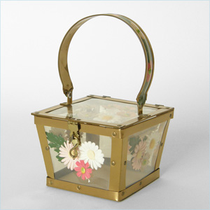 Playful, see-through box bag