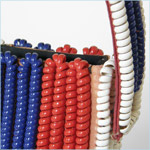 Cheerful, plastic telephone cord handbag