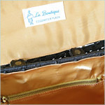 Perfumes and travel theme wicker and velvet box bag