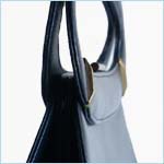 Sleek, midnight blue leather handbag 