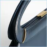 Sleek, midnight blue leather handbag 