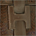 Warm brown cobra skin clutch