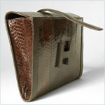 Warm brown cobra skin clutch